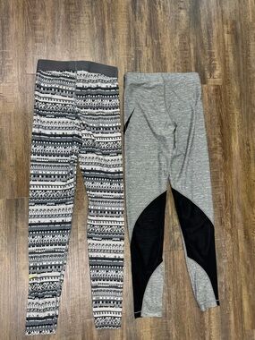 Nike Ladies Grey and‎ Black Printed & Heathered Leggings Bundle Gym Running Yoga